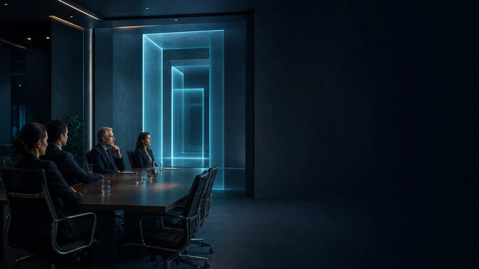 Enterprise procurement governance scene emphasizing due diligence and control